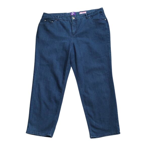 JUST MY SIZE Womens Plus Size 26W Short Classic Fit Denim Blue Jeans 28" Inseam - Picture 1 of 7